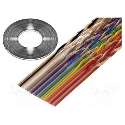 1 rol x 3M - 1700/34 (100FT) - Wire: ribbon, 34x28AWG, 1.27mm, stranded, Cu, unshielded, PVC, 50V