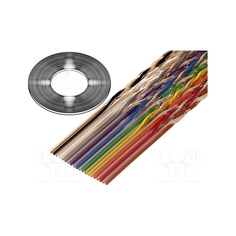 1 rol x 3M - 1700/34 (100FT) - Wire: ribbon, 34x28AWG, 1.27mm, stranded, Cu, unshielded, PVC, 50V
