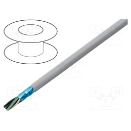 1 rol x ALPHA WIRE - 78174 SL001 - Wire, EcoCable Mini, 4x2x24AWG, Al-PET foil, MPPE, dark grey, 300V