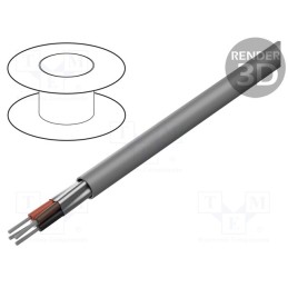 1 rol x ALPHA WIRE - 78124 SL001 - Wire, EcoCable Mini, 4x24AWG, Al-PET foil, MPPE, dark grey, 300V