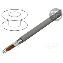 1 rol x ALPHA WIRE - 78114 SL001 - Wire, EcoCable Mini, 4x26AWG, Al-PET foil, MPPE, dark grey, 300V