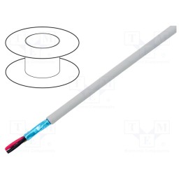 1 rol x ALPHA WIRE - 78102 SL005 - Wire, EcoCable Mini, 2x28AWG, Al-PET foil, MPPE, dark grey, 300V