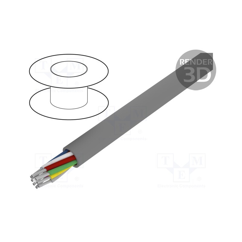 1 rol x ALPHA WIRE - 1898/8C SL001 - Wire, Alpha Essential C&C, 8x18AWG, unshielded, 300V, 305m, Cu