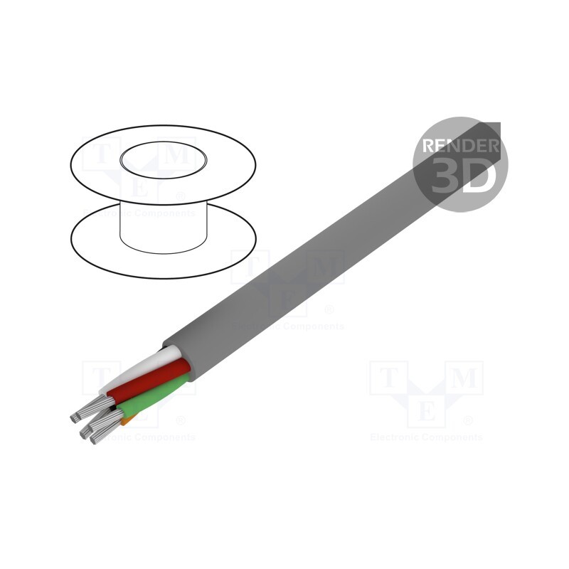 1 rol x ALPHA WIRE - 1898/5C SL001 - Wire, Alpha Essential C&C, 5x18AWG, unshielded, 300V, 305m, Cu