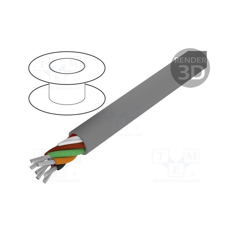 1 rol x ALPHA WIRE - 1896/7C SL001 - Wire, Alpha Essential C&C, 7x20AWG, unshielded, 300V, 305m, Cu