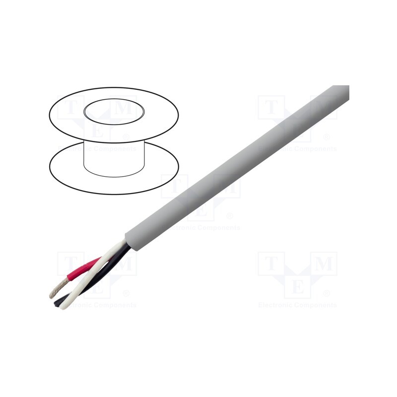 1 rol x ALPHA WIRE - 78013 SL001 - Wire, EcoCable Mini, 3x26AWG, unshielded, 300V, 305m, Cu, stranded