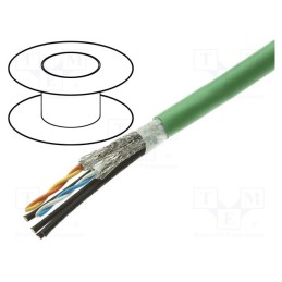 1 rol x HARTING - 9456000300 - Wire: data transmission, hybrid, green, stranded, Cu,tinned, FRNC