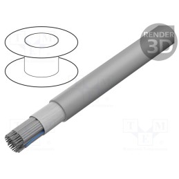 1 rol x HARTING - 9180647008 - Wire: ribbon, round, 1.27mm, stranded, Cu, unshielded, PVC, grey