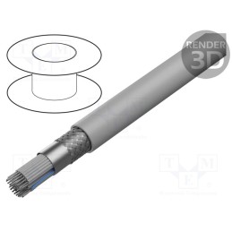 1 rol x HARTING - 9180507007 - Wire: ribbon, round, 1.27mm, stranded, Cu, PVC, grey, 30.5m, 50x28AWG