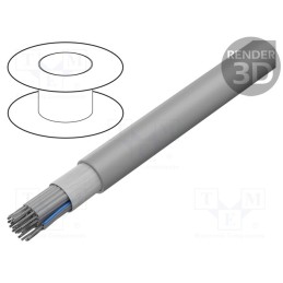 1 rol x HARTING - 9180267008 - Wire: ribbon, round, 1.27mm, stranded, Cu, unshielded, PVC, grey