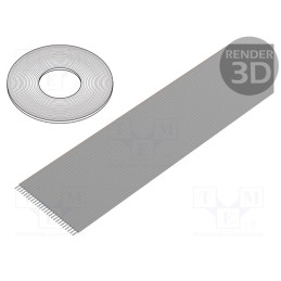 1 rol x HARTING - 9180267004 - Wire: ribbon, 1.27mm, stranded, Cu, unshielded, PVC, grey, 100m