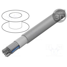 1 rol x HARTING - 9180257008 - Wire: ribbon, round, 1.27mm, stranded, Cu, unshielded, PVC, grey