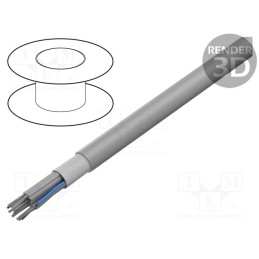 1 rol x HARTING - 9180107008 - Wire: ribbon, round, 1.27mm, stranded, Cu, unshielded, PVC, grey