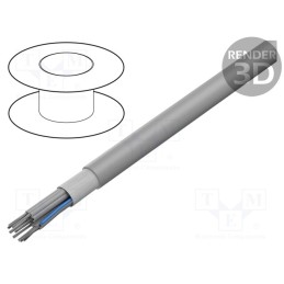 1 rol x HARTING - 9180097008 - Wire: ribbon, round, 1.27mm, stranded, Cu, unshielded, PVC, grey