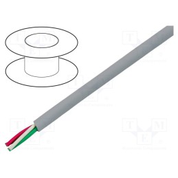 1 rol x ALPHA WIRE - 78014 SL001 - Wire, EcoCable Mini, 4x26AWG, unshielded, 300V, 305m, Cu, stranded