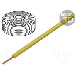 1 rol x DONAU ELEKTRONIK - 125-013 - Wire, stranded, Cu, 0.25mm2, PVC, yellow, 100V, 10m, Class: 5