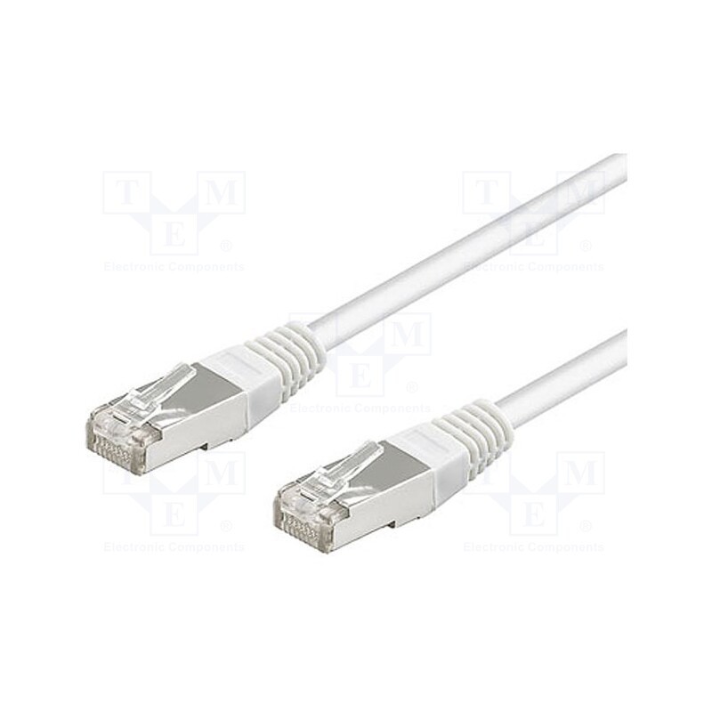 1 pcs x Goobay - 95213 - Patch cord, SF/UTP, 5e, stranded, CCA, PVC, white, 0.25m, 26AWG