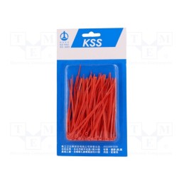 1 pcg x KSS WIRING - PB-100-4RD - Cable tie, L: 100mm, W: 2.5mm, polyamide, 78.5N, red, 100pcs.