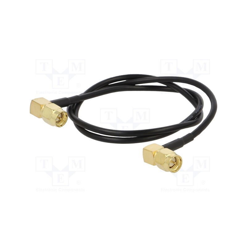 1 pcs x ONTECK - SMA-06-0.5 - Cable, 50Ω, 0.5m, SMA plug,both sides, black, angled