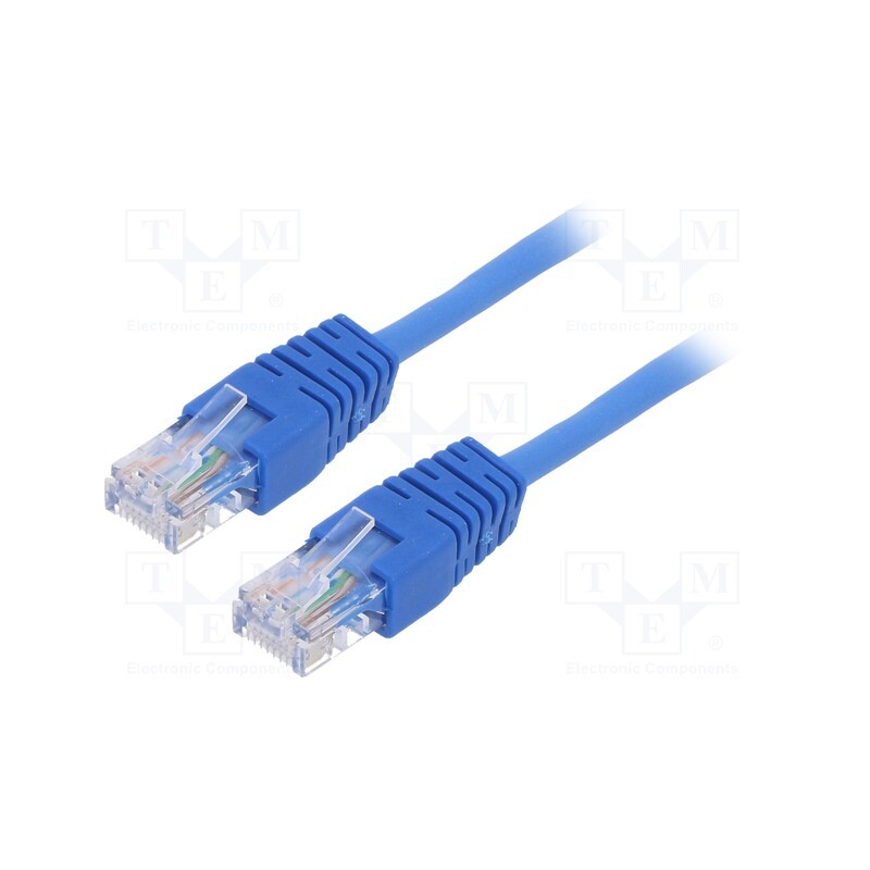 1 pcs x GEMBIRD - PP12-0.5M/B - Patch cord, U/UTP, 5e, stranded, CCA, PVC, blue, 0.5m, 26AWG