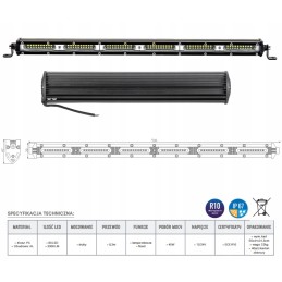 Work lamp LED panel flood light 12 24v 3300lm strip 50 cm searchlight