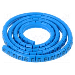 1 pcg x KURANT - MZ-MKK-0/6 - Markers, Marking: 6, 1.1÷2.5mm, H: 3mm, A: 6mm, -30÷100°C, leaded