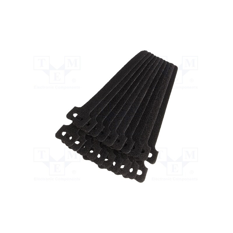 1 pcg x KSS WIRING - MGTR125 BK - Hook and loop fastener, L: 125mm, W: 12mm, black, 20pcs, Ømax: 30mm