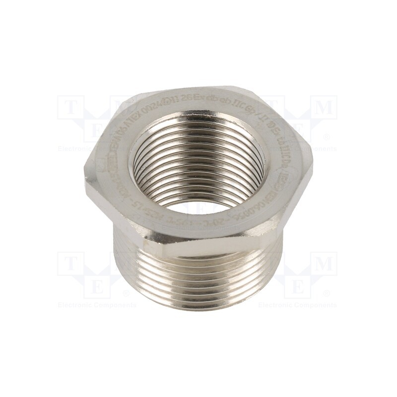 1 pcs x HUMMEL - 1.878.2520.50 - Reduction of threads for glands, Int.thread: M20, brass, nickel