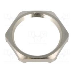 1 pcs x HUMMEL - 1.167.1600.01 - Nut, with earthing, PG16, brass, nickel, Thk: 3mm, Spanner: 26mm