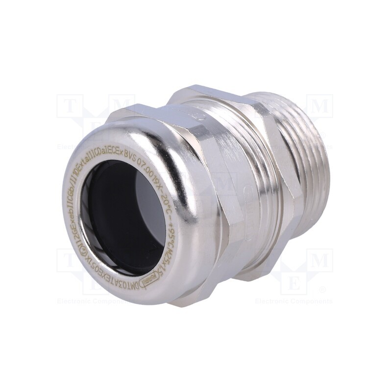 1 pcs x HUMMEL - 1.610.2500.30 - Cable gland, with long thread, M25, 1.5, IP68, brass, HSK-M-Ex