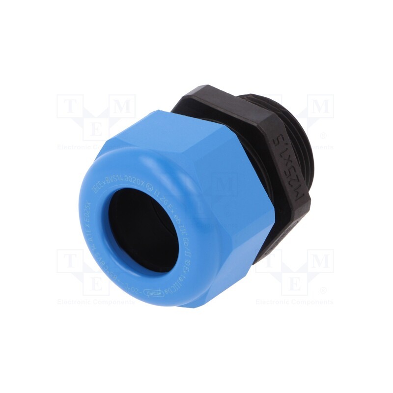 1 pcs x HUMMEL - 1.292.2502.50 - Cable gland, with long thread, M25, 1.5, IP68, polyamide