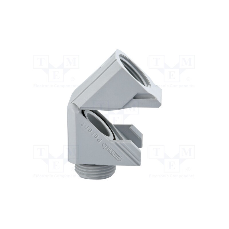 1 pcs x HUMMEL - 1.315.1100.11 - Connector, angular, PG11, PG11, IP68, polyamide, grey, Snap Elbow