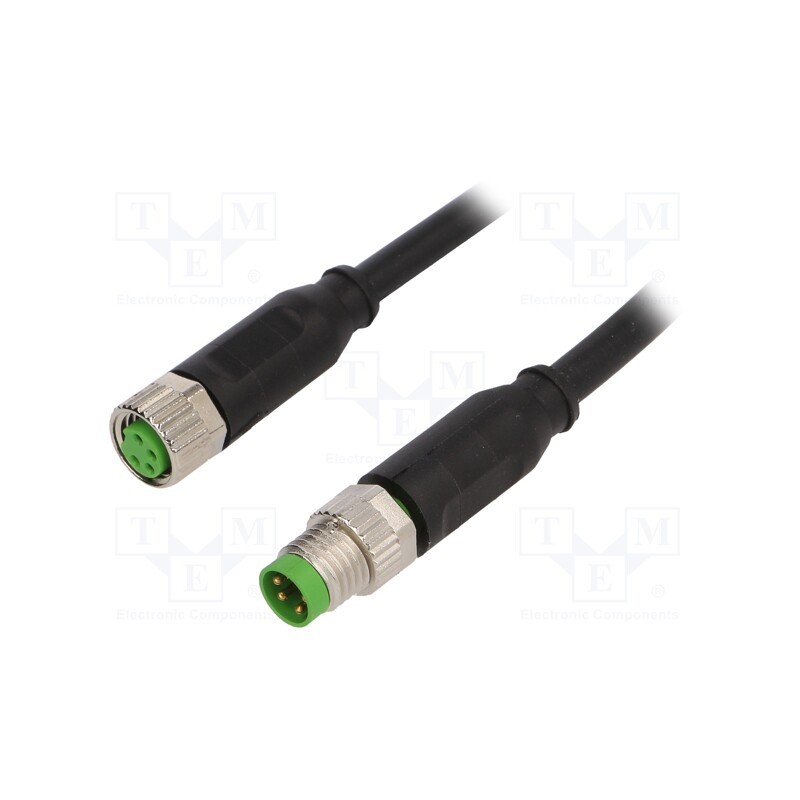 1 pcs x MURR ELEKTRONIK - 7000-88011-6110100 - Connection lead, M8, PIN: 4, 1m, plug, 30VAC, 4A, -30÷80°C, PUR,PVC