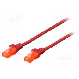 1 pcs x DIGITUS - DK-1512-030/R - Patch cord, U/UTP, 5e, stranded, CCA, PVC, red, 3m, 26AWG