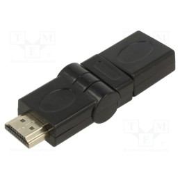 1 pcs x ART - KABADA HDMI/HDMI AL-OEM-55 - Adapter, HDMI socket,HDMI plug movable ±90°, black