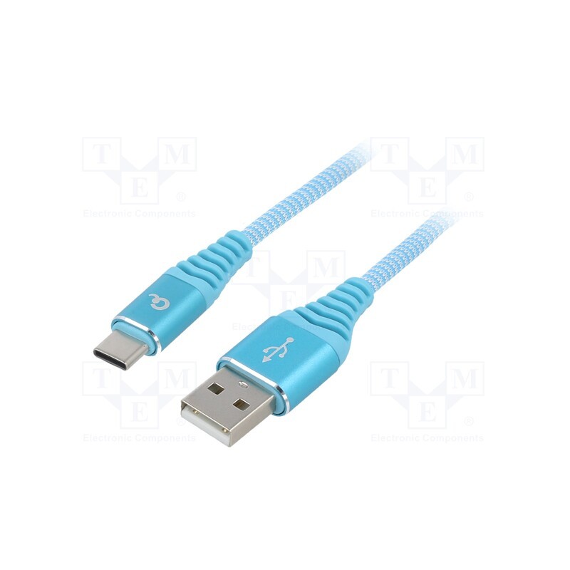 1 pcs x GEMBIRD - CC-USB2B-AMCM-2M-VW - Cable, USB 2.0, USB A plug,USB C plug, gold-plated, 2m, turquoise