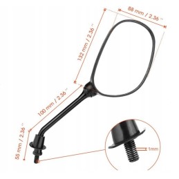 Set of black mirrors with handlebar holders for Polaris quads