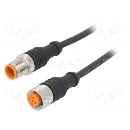 1 pcs x LUTRONIC - 1210 1200 04 301 0,6M - Connection lead, M12, PIN: 4, 0.6m, plug, 250VAC, 4A, -25÷80°C, IP67