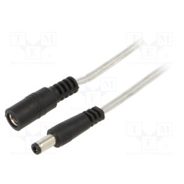 1 pcs x BQ CABLE - DC.EXT.8600.0500 - Cable, 2x0.5mm2, DC 5,5/2,5 plug,DC 5,5/2,5 socket, straight
