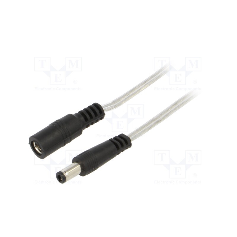 1 pcs x BQ CABLE - DC.EXT.8600.0500 - Cable, 2x0.5mm2, DC 5,5/2,5 plug,DC 5,5/2,5 socket, straight