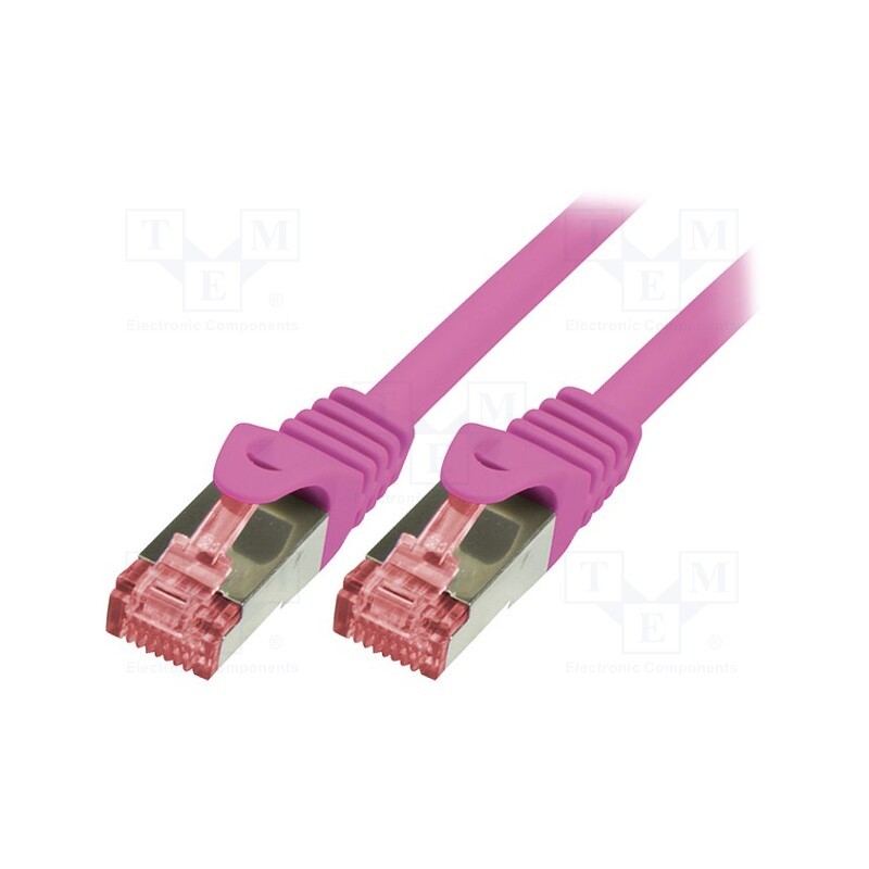 1 pcs x LOGILINK - CQ2039S - Patch cord, S/FTP, 6, stranded, Cu, LSZH, pink, 1m, 27AWG