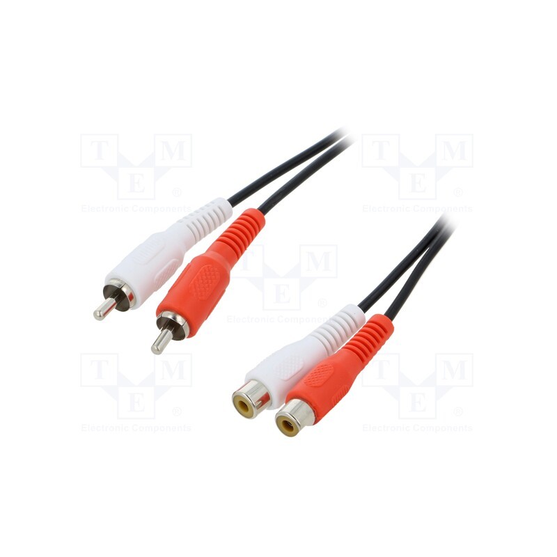 1 pcs x LOGILINK - CA1037 - Cable, RCA socket x2,RCA plug x2, 5m, black