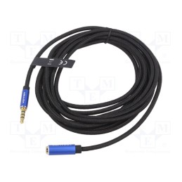 1 pcs x VENTION - BHCLI - Cable, Jack 3.5mm 4pin socket,Jack 3,5mm 4pin plug, 3m, black