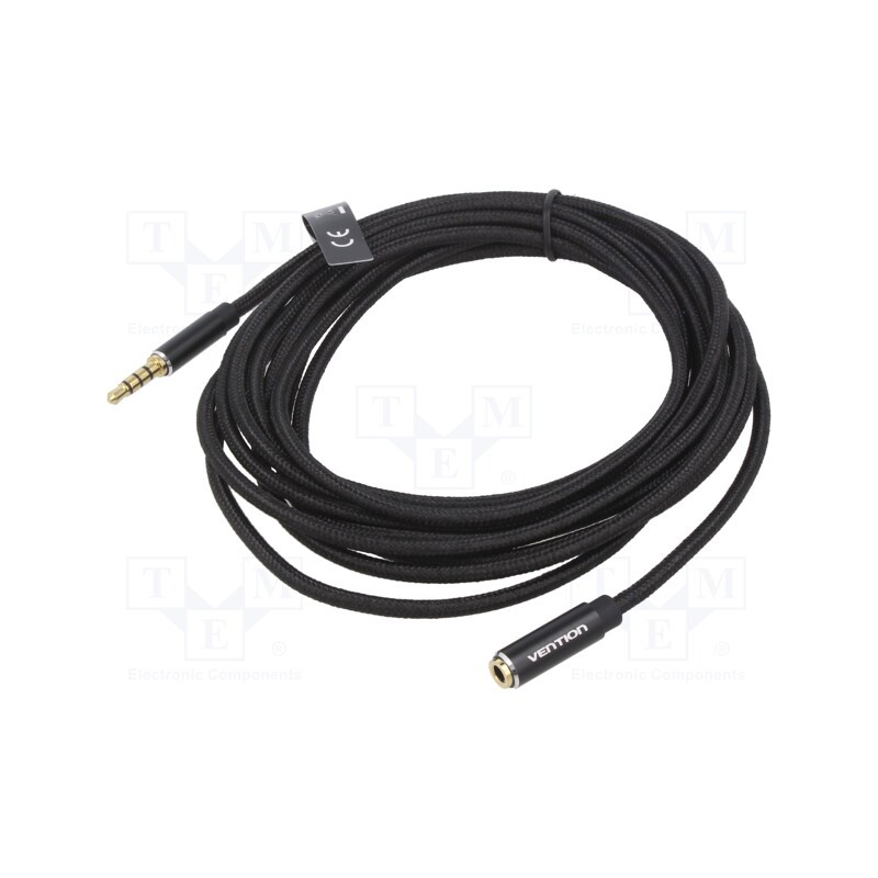 1 pcs x VENTION - BHCBI - Cable, Jack 3.5mm 4pin socket,Jack 3,5mm 4pin plug, 3m, black