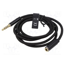 1 pcs x VENTION - BHCBF - Cable, Jack 3.5mm 4pin socket,Jack 3,5mm 4pin plug, 1m, black