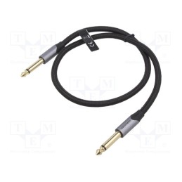 1 pcs x VENTION - BASHF - Cable, Jack 6,3mm plug,both sides, 1m, Plating: gold-plated, PVC