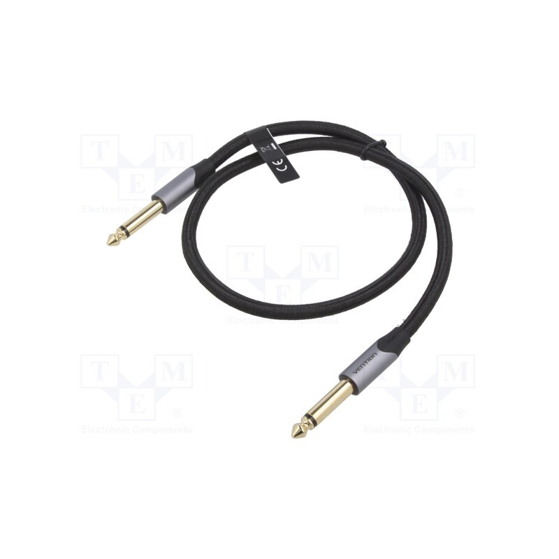 1 pcs x VENTION - BASHF - Cable, Jack 6,3mm plug,both sides, 1m, Plating: gold-plated, PVC