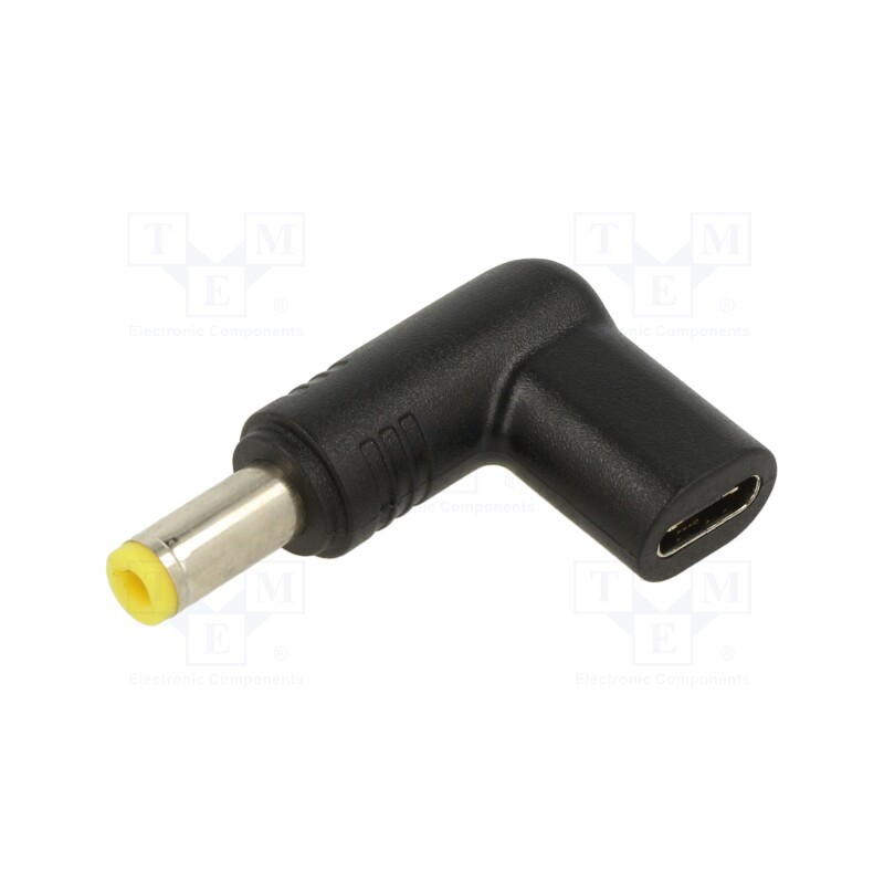 1 pcs x AKYGA - AK-ND-C01 - Adapter, USB C socket,DC 5,5/2,5 plug, black, 100W, 5A