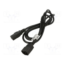 1 pcs x AKYGA - AK-PC-03C - Cable, 3G0.75mm2, IEC C13 female,IEC C14 male, PVC, 1.8m, black