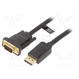 1 pcs x VENTION - HBLBJ - Cable, D-Sub 15pin HD plug,DisplayPort plug, 5m, black, 30AWG